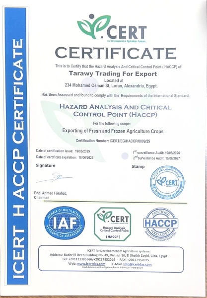 Tarawy Trading HACCP Certificate
